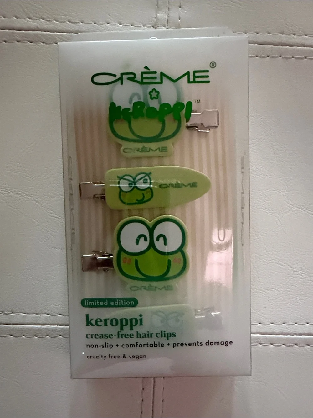 Crème Keroppi Green Kids Hair Clips - 4 Pack